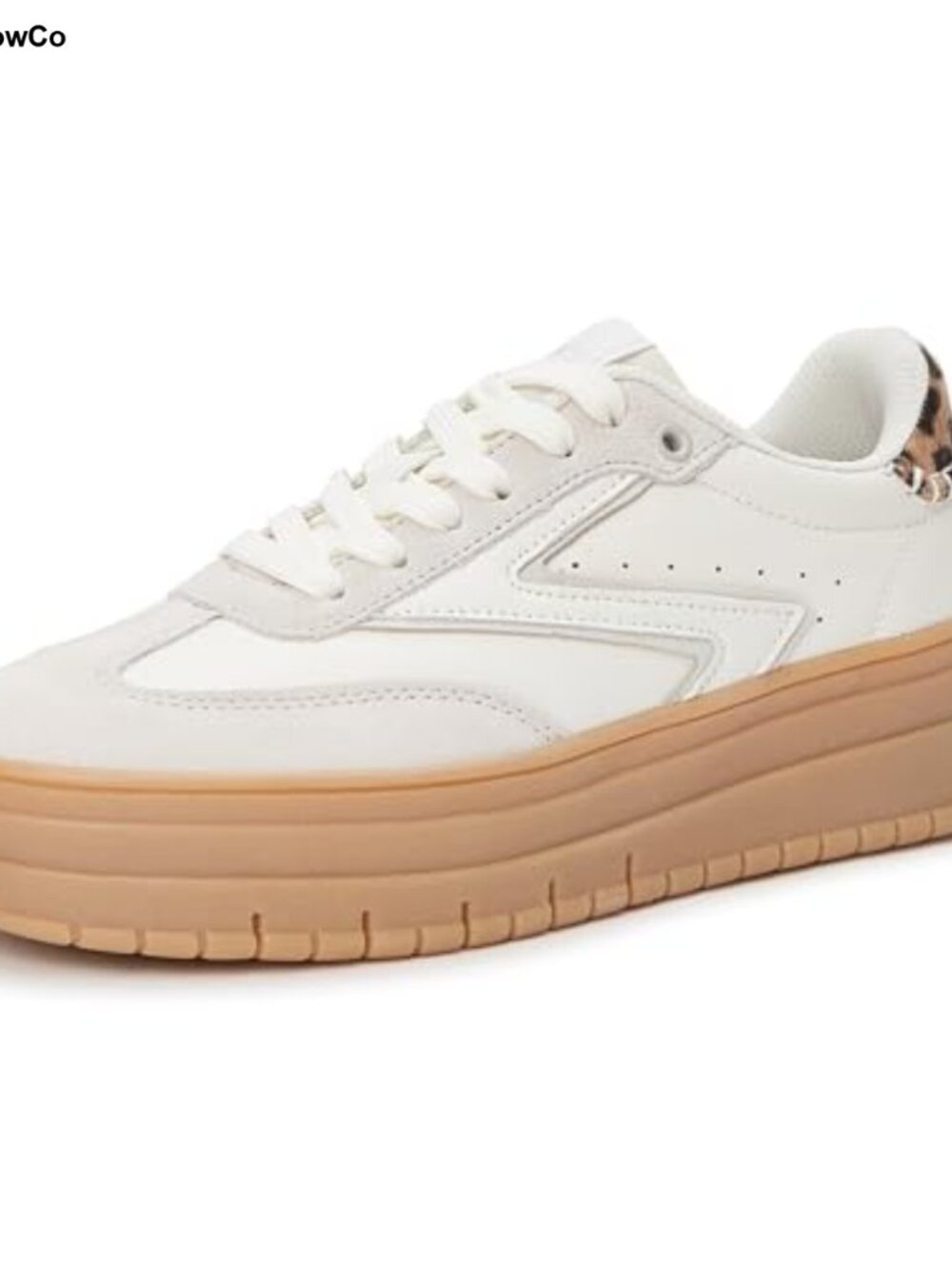 LUCKY STEP Platform Sneakers Gum Thick Sole Retro Walking Shoes Lace-Up